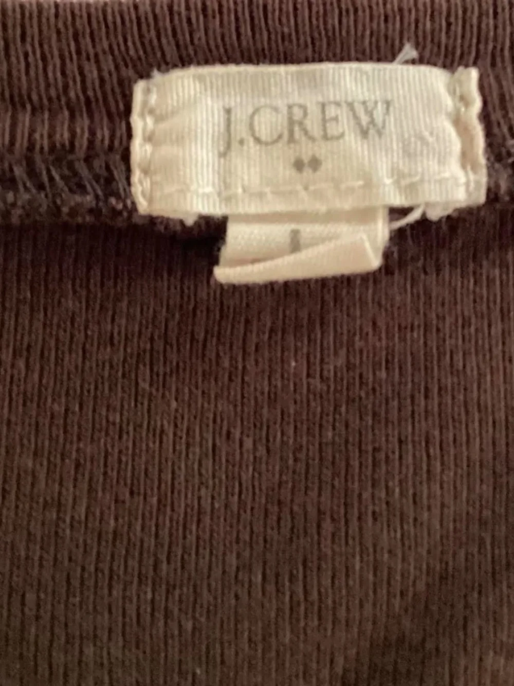 J Crew Womens Brown Ribbed Long Sleeve T Shirt, L